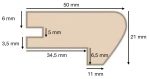 Nez de marche 22 x 50 en chene massif
