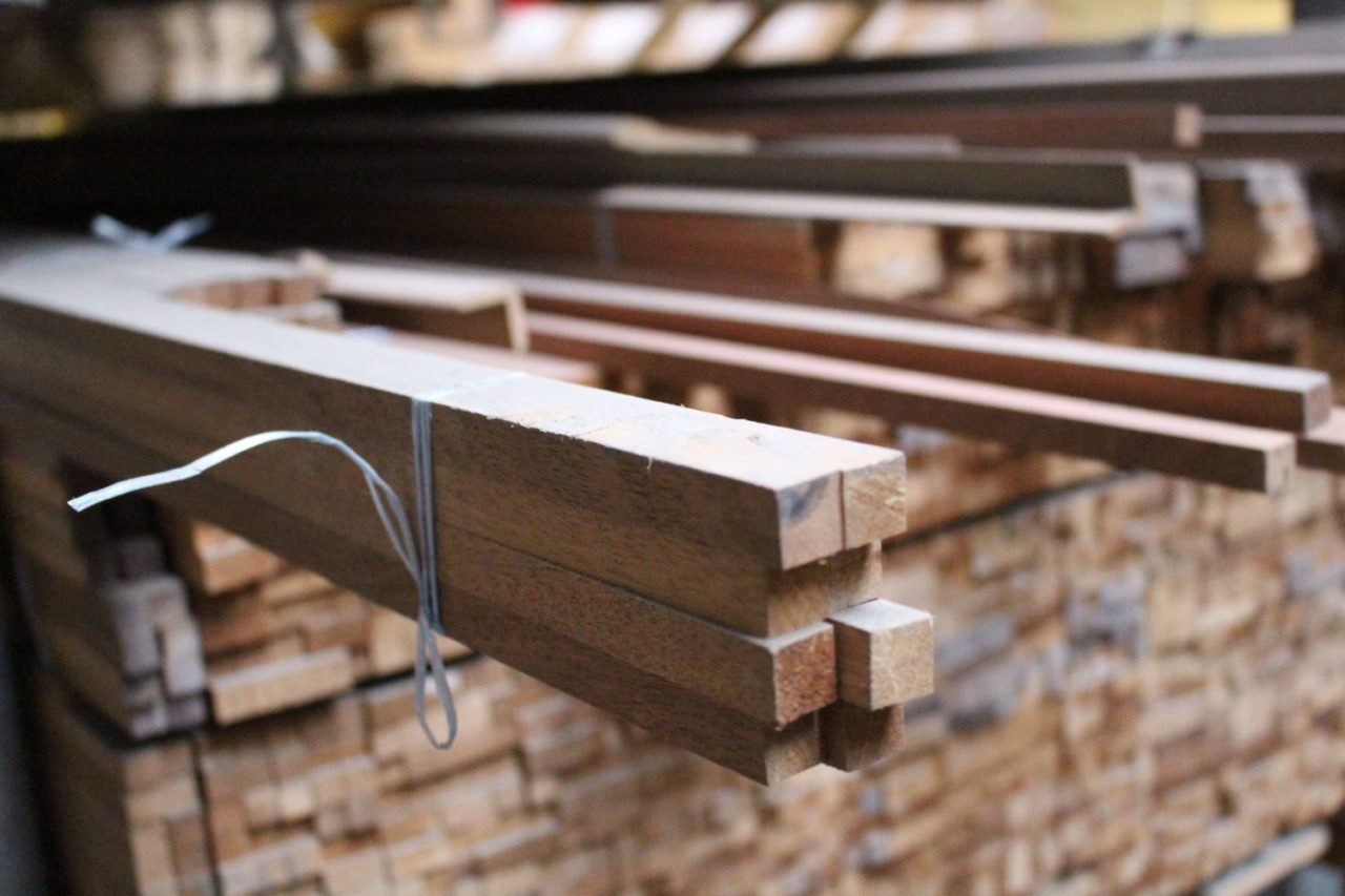 Carrelets en bois exotique masif 17 x 17 mm