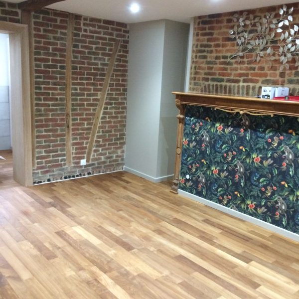 réalisation parquet teck brut