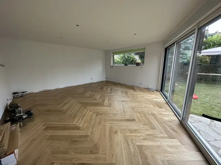 réalisation parquet chêne massif bâtons rompus naturel