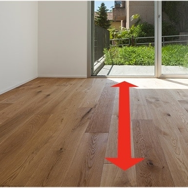 Pose du parquet dans le sens de la lumière