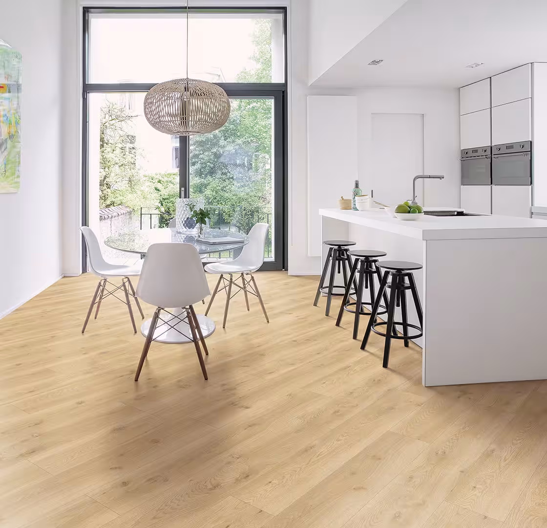 Pose du parquet en diagonale