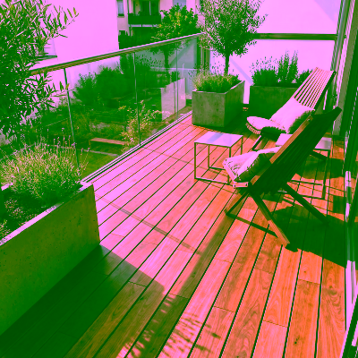 Terrasse en teck clipsable 32x97
